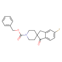 Chemical structure of benzyl 5-fluoro-1-oxo-1,3-dihydrospiro[indene-2,4'-piperidine]-1'-carboxylate - CSSB01863544462