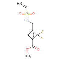 Chemical structure of methyl 3-(ethenesulfonamidomethyl)-2,2-difluorobicyclo[1.1.1]pentane-1-carboxylate - CSSB21332108528