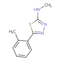 Chemical structure of N-methyl-5-(2-methylphenyl)-1,3,4-thiadiazol-2-amine - CSSB00011397567