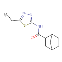 Chemical structure of N-(5-ethyl-1,3,4-thiadiazol-2-yl)bicyclo[2.2.1]heptane-2-carboxamide - CSSB00046125125