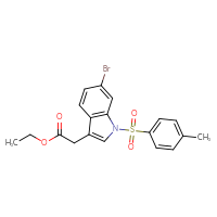 Chemical structure of ethyl 2-[6-bromo-1-(4-methylbenzenesulfonyl)-1H-indol-3-yl]acetate - CSSB21332147622