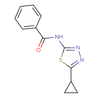 Chemical structure of N-(5-cyclopropyl-1,3,4-thiadiazol-2-yl)benzamide - CSSB00046090745