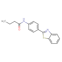Chemical structure of N-[4-(1,3-benzothiazol-2-yl)phenyl]butanamide - CSSB00046081028
