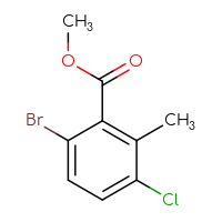 Chemical structure of methyl 6-bromo-3-chloro-2-methylbenzoate - CSSB00135288335