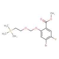 Chemical structure of methyl 4-bromo-5-fluoro-2-{[2-(trimethylsilyl)ethoxy]methoxy}benzoate - CSSB20956959267