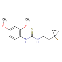Chemical structure of 1-(2,4-dimethoxyphenyl)-3-[2-(1-fluorocyclopropyl)ethyl]thiourea - CSSB21432510119