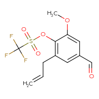 Chemical structure of 4-formyl-2-methoxy-6-(prop-2-en-1-yl)phenyl trifluoromethanesulfonate - CSSB20976903495