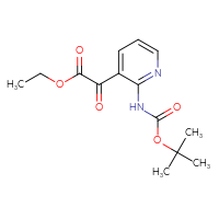 Chemical structure of ethyl 2-(2-{[(tert-butoxy)carbonyl]amino}pyridin-3-yl)-2-oxoacetate - CSSB00010253792