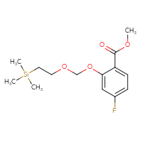 Chemical structure of methyl 4-fluoro-2-{[2-(trimethylsilyl)ethoxy]methoxy}benzoate - CSSB21052319382