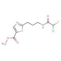 Chemical structure of methyl 2-[3-(2-chloro-2-fluoroacetamido)propyl]-1,3-thiazole-5-carboxylate - CSSB21332168047