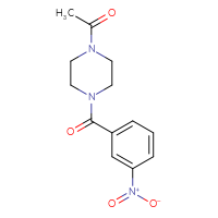 Chemical structure of 1-[4-(3-nitrobenzoyl)piperazin-1-yl]ethan-1-one - CSSB00025942826