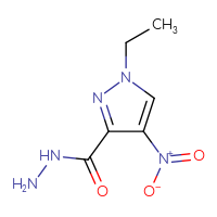 Chemical structure of 1-ethyl-4-nitro-1H-pyrazole-3-carbohydrazide - CSSB00000080383