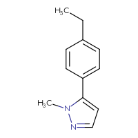 Chemical structure of 5-(4-ethylphenyl)-1-methyl-1H-pyrazole - CSSB00103307089