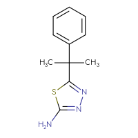 Chemical structure of 5-(2-phenylpropan-2-yl)-1,3,4-thiadiazol-2-amine - CSSB00000752682