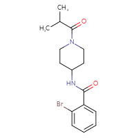Chemical structure of 2-bromo-N-[1-(2-methylpropanoyl)piperidin-4-yl]benzamide - CSSB00105654969