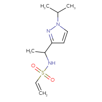 Chemical structure of N-{1-[1-(propan-2-yl)-1H-pyrazol-3-yl]ethyl}ethene-1-sulfonamide - CSSB21332118652