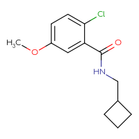 Chemical structure of 2-chloro-N-(cyclobutylmethyl)-5-methoxybenzamide - CSSB06425208196