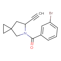Chemical structure of 5-(3-bromobenzoyl)-6-ethynyl-5-azaspiro[2.4]heptane - CSSB03573302833