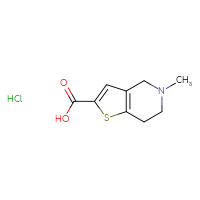 Chemical structure of 5-methyl-4H,5H,6H,7H-thieno[3,2-c]pyridine-2-carboxylic acid hydrochloride - CSSB21224752529