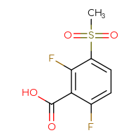 Chemical structure of 2,6-difluoro-3-methanesulfonylbenzoic acid - CSSB00000684762