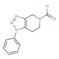 Chemical structure of 1-phenyl-1H,4H,5H,6H,7H-[1,2,3]triazolo[4,5-c]pyridine-5-carbonyl chloride - CSSB21224765149