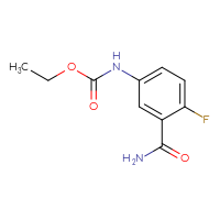 Chemical structure of ethyl N-(3-carbamoyl-4-fluorophenyl)carbamate - CSSB00000315685