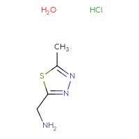 Chemical structure of 1-(5-methyl-1,3,4-thiadiazol-2-yl)methanamine hydrate hydrochloride - CSSB00015184414