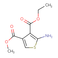 Chemical structure of 3-ethyl 4-methyl 2-aminothiophene-3,4-dicarboxylate - CSSB00010253886