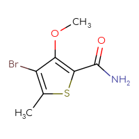 Chemical structure of 4-bromo-3-methoxy-5-methylthiophene-2-carboxamide - CSSB00016025772