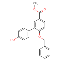 Chemical structure of methyl 6-(benzyloxy)-4'-hydroxy-[1,1'-biphenyl]-3-carboxylate - CSSB02495350663
