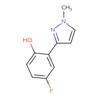 Chemical structure of 4-fluoro-2-(1-methyl-1H-pyrazol-3-yl)phenol - CSSB00012177180