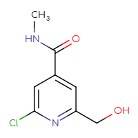 Chemical structure of 2-chloro-6-(hydroxymethyl)-N-methylpyridine-4-carboxamide - CSSB21043418912