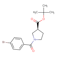 Chemical structure of tert-butyl (3S)-1-(4-bromobenzoyl)pyrrolidine-3-carboxylate - CSSB07159992033