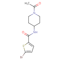 Chemical structure of N-(1-acetylpiperidin-4-yl)-5-bromothiophene-2-carboxamide - CSSB00000607416