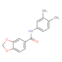 Chemical structure of N-(3,4-dimethylphenyl)-2H-1,3-benzodioxole-5-carboxamide - CSSB00046245438