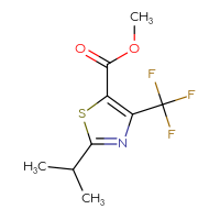 Chemical structure of methyl 2-(propan-2-yl)-4-(trifluoromethyl)-1,3-thiazole-5-carboxylate - CSSB14979057995