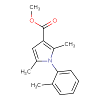Chemical structure of methyl 2,5-dimethyl-1-(2-methylphenyl)-1H-pyrrole-3-carboxylate - CSSB00103755880