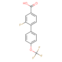 Chemical structure of 2-fluoro-4'-(trifluoromethoxy)-[1,1'-biphenyl]-4-carboxylic acid - CSSB00137320046