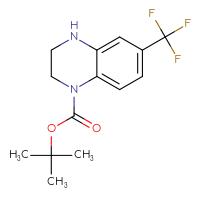 Chemical structure of tert-butyl 6-(trifluoromethyl)-1,2,3,4-tetrahydroquinoxaline-1-carboxylate - CSSB00010134196