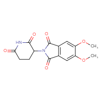 Chemical structure of 2-(2,6-dioxopiperidin-3-yl)-5,6-dimethoxy-2,3-dihydro-1H-isoindole-1,3-dione - CSSB06359898312