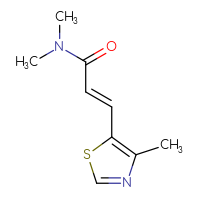 Chemical structure of (2E)-N,N-dimethyl-3-(4-methyl-1,3-thiazol-5-yl)prop-2-enamide - CSSB21043419017