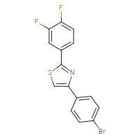 Chemical structure of 4-(4-bromophenyl)-2-(3,4-difluorophenyl)-1,3-thiazole - CSSB00055596300