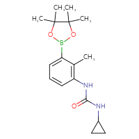 Chemical structure of 3-cyclopropyl-1-[2-methyl-3-(4,4,5,5-tetramethyl-1,3,2-dioxaborolan-2-yl)phenyl]urea - CSSB03565520534