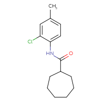 Chemical structure of N-(2-chloro-4-methylphenyl)cycloheptanecarboxamide - CSSB02005082729