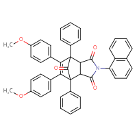 Chemical structure of 8,9-bis(4-methoxyphenyl)-4-(naphthalen-1-yl)-1,7-diphenyl-4-azatricyclo[5.2.1.0²,⁶]dec-8-ene-3,5,10-trione - CSSB02267478207