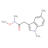 Chemical structure of 2-(1,5-dimethyl-1H-indol-3-yl)-N-methoxy-N-methylacetamide - CSSB21151592857