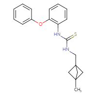 Chemical structure of 3-({3-methylbicyclo[1.1.1]pentan-1-yl}methyl)-1-(2-phenoxyphenyl)thiourea - CSSB21432494609