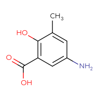 Chemical structure of 5-amino-2-hydroxy-3-methylbenzoic acid - CSSB00000080980