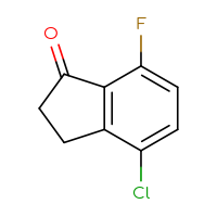 Chemical structure of 4-chloro-7-fluoro-2,3-dihydro-1H-inden-1-one - CSSB00009871085