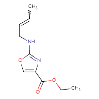 Chemical structure of ethyl 2-[(but-2-en-1-yl)amino]-1,3-oxazole-4-carboxylate - CSSB01991768478